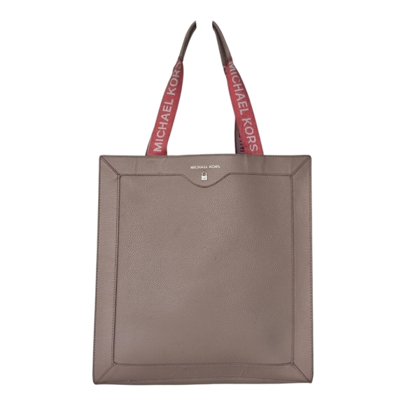 Michael Kors Rose Gold Tote HandBag Pink White Top Handle Women Leather - Picture 2 of 16